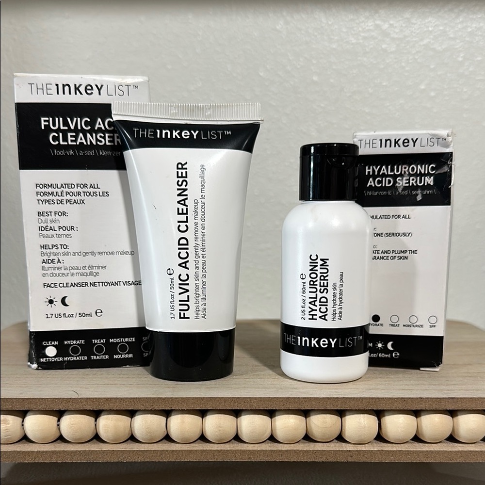 The Inkey List Fulvic Acid Cleanser and Hyaluronic Acid‎ Serum Skincare Set